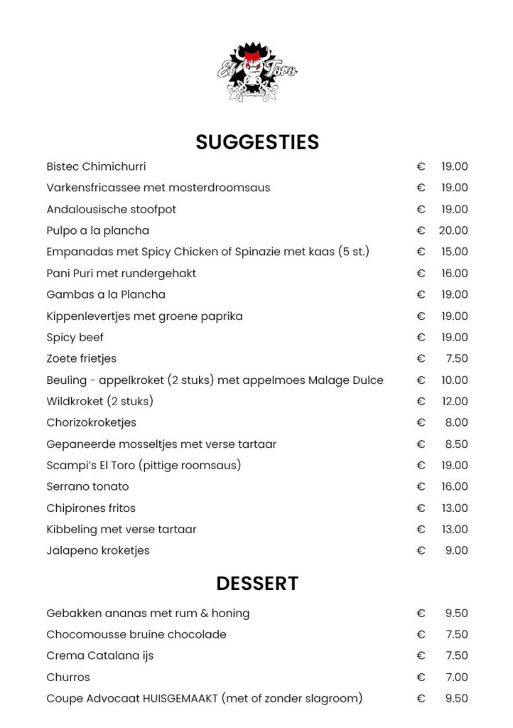 El Toro Suggesties Tapas Spanje